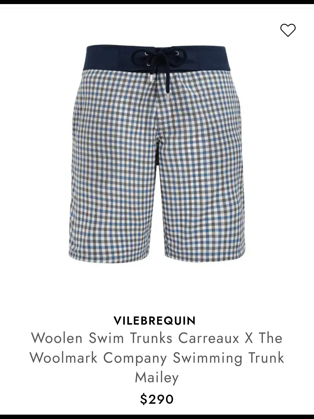 Vilebrequin Mailey Check Swim Trunks In Navy And Gray